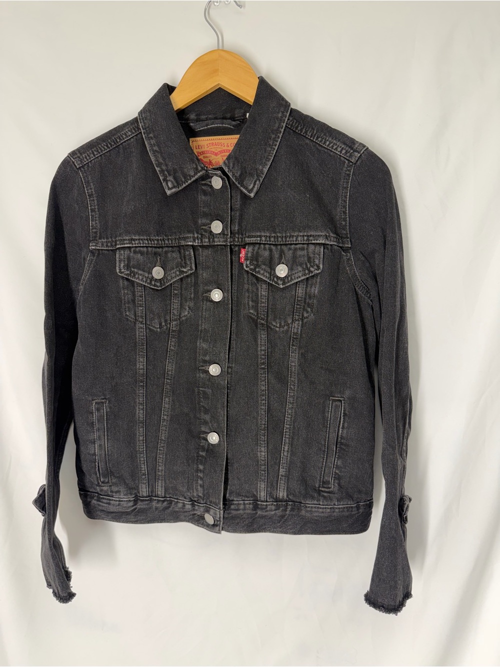 Levi's Women's Washed Black Denim Trucker Jacket